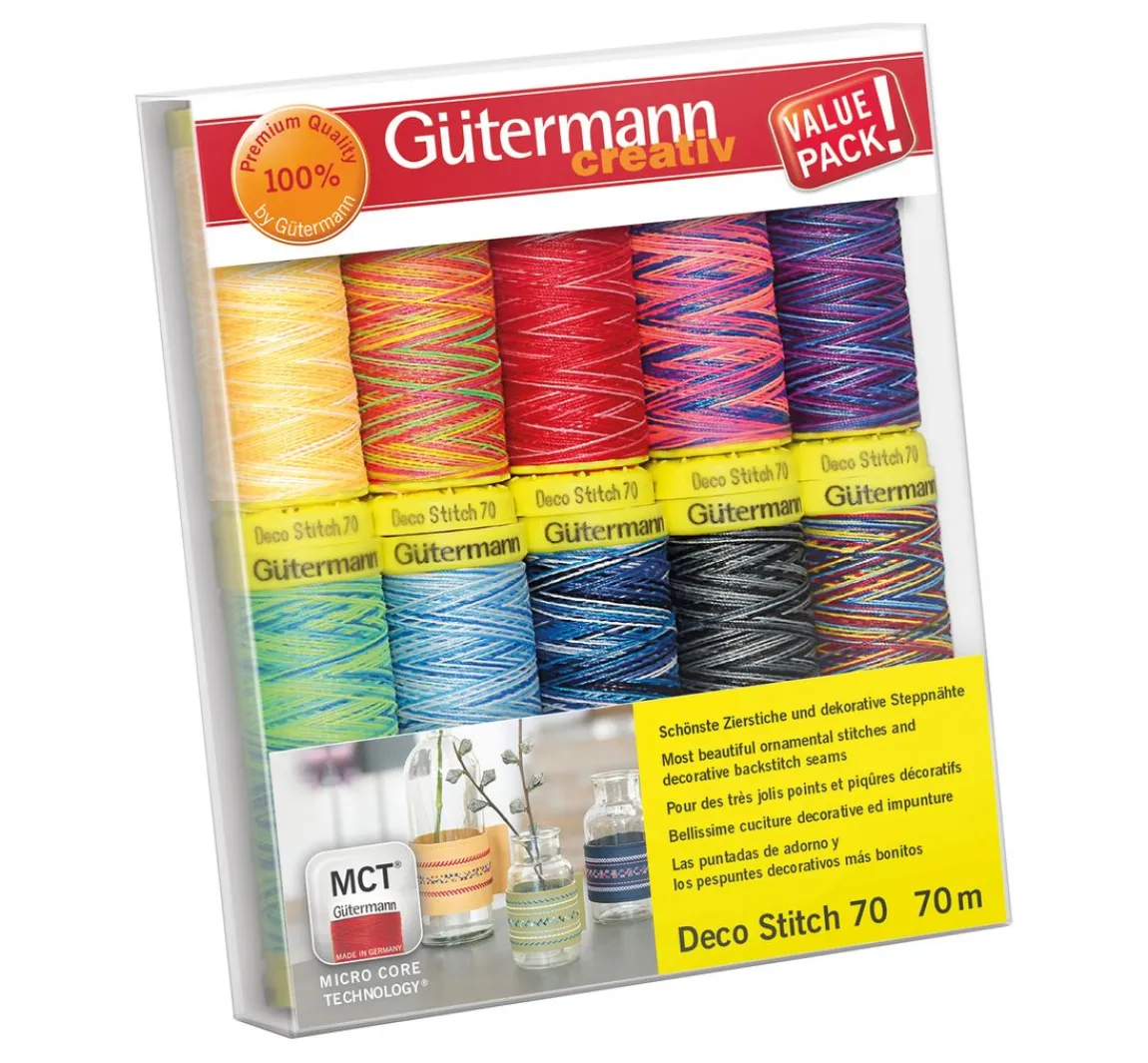 New Gütermann creativ Gütermann Nähfaden Deco-Stitch 70, Col. 3, Multicolor