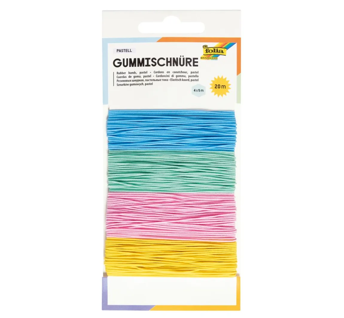Discount folia Gummischnüre "Pastell"