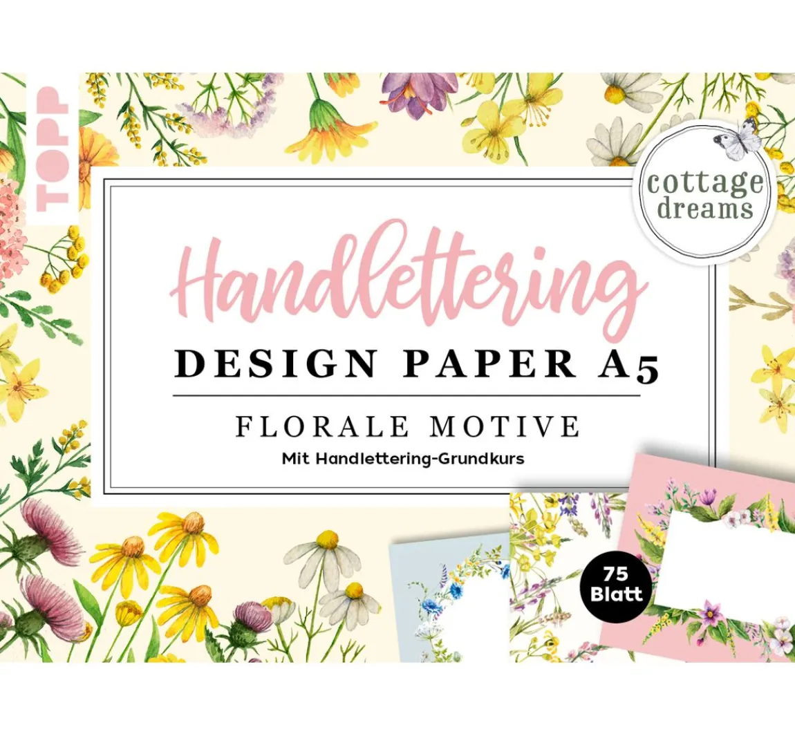 Clearance Topp Handlettering Design Paper Block Cottage Dreams A5
