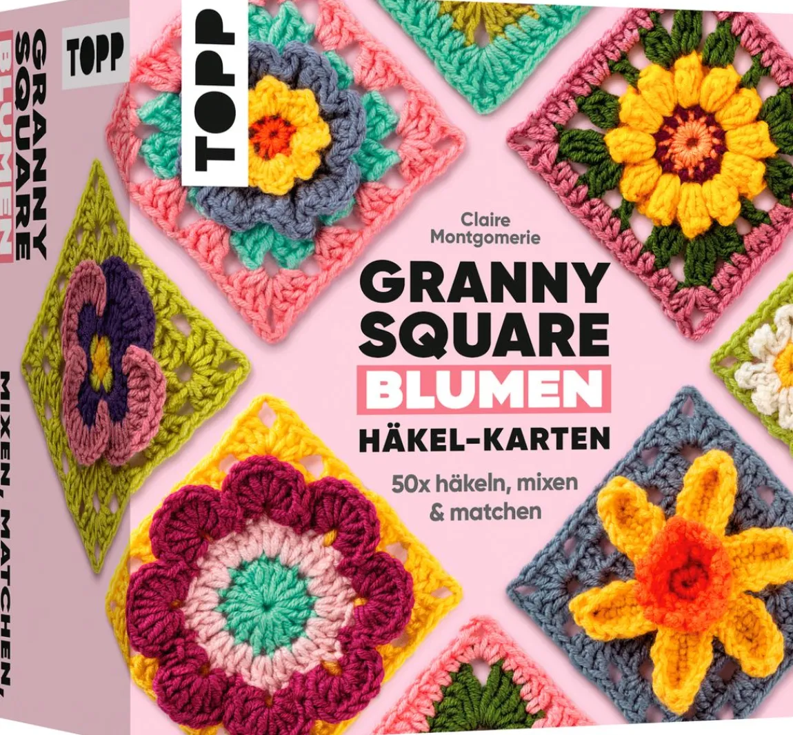 Sale Topp Häkel-Karten Granny Square "Blumen"