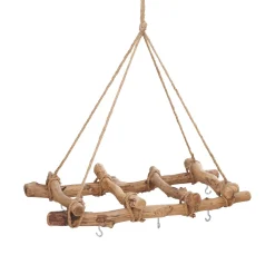 New ohne Marke Holz Deko Leiter mit Ösen, zum Hängen