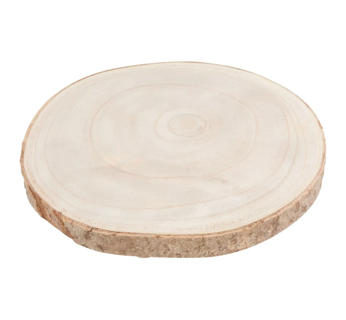 ohne Marke Holz Dekoplatte mit Rinde, auf Füßen, natur