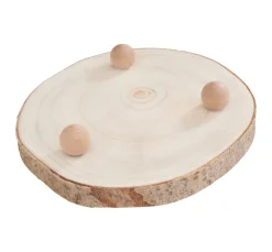 ohne Marke Holz Dekoplatte mit Rinde, auf Füßen, natur