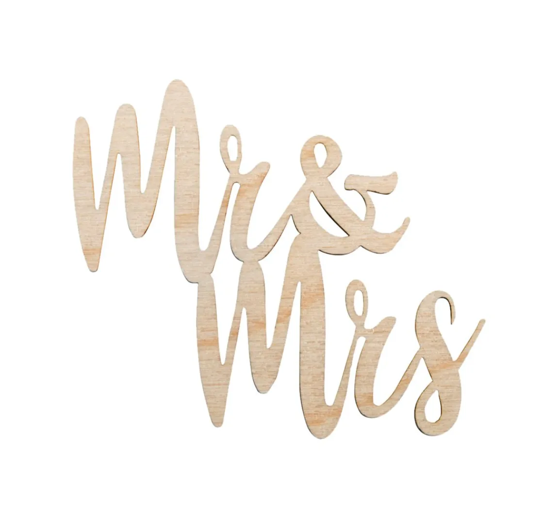 Hot Rayher Holz Schriftzug Mini "Mr & Mrs"