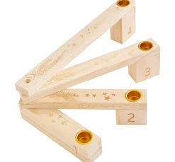 Outlet ohne Marke Holz-Adventskerzenhalter, gefächert