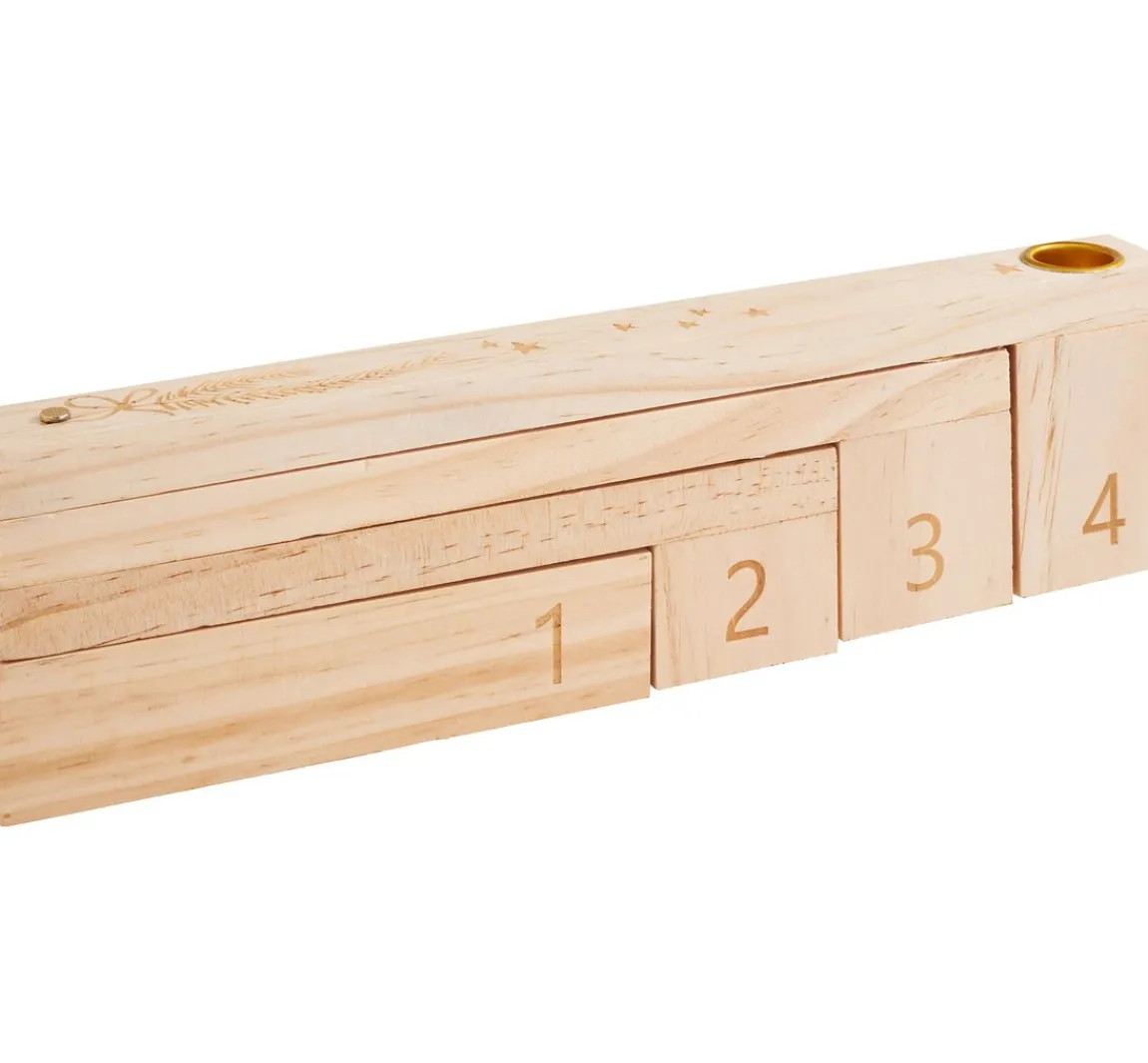 Outlet ohne Marke Holz-Adventskerzenhalter, gefächert