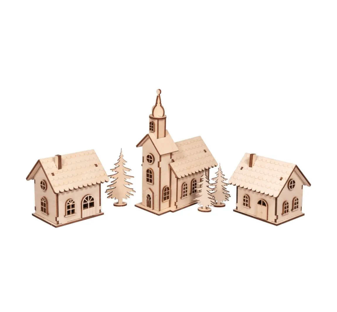 Sale Rayher Holzbausatz-Lichterdorf, 84-tlg.