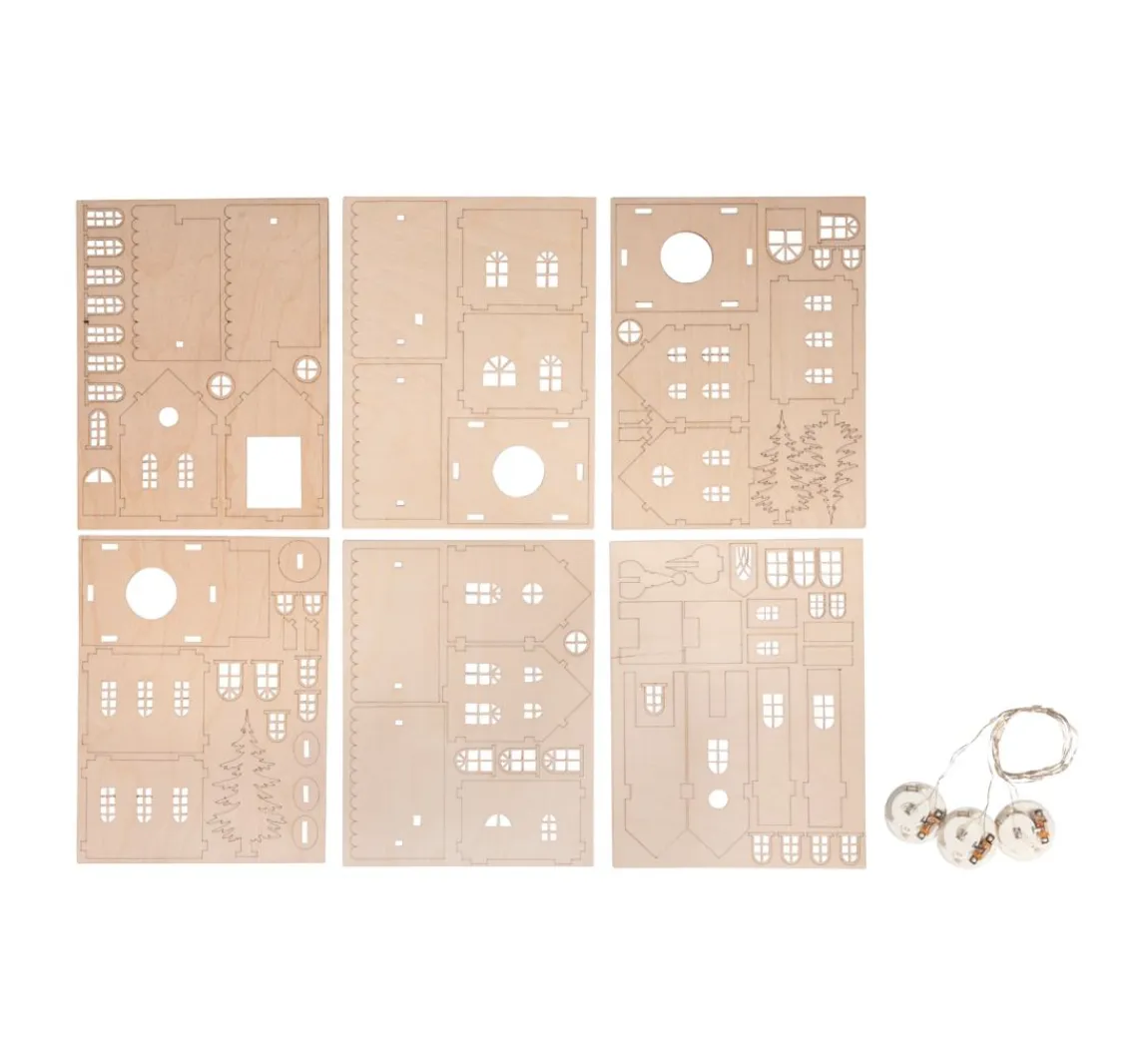 Sale Rayher Holzbausatz-Lichterdorf, 84-tlg.