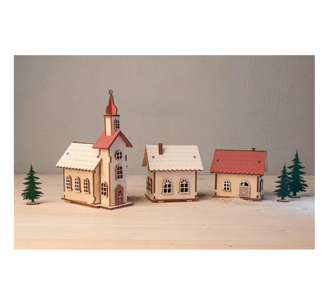 Sale Rayher Holzbausatz-Lichterdorf, 84-tlg.
