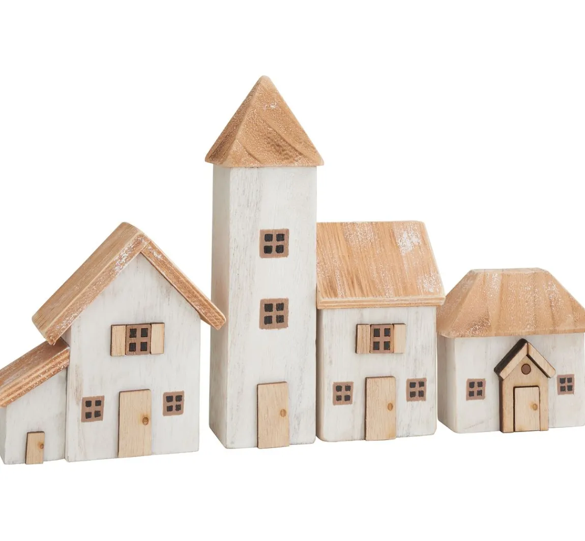 Clearance ohne Marke Holz-Häuser, 4 Stück