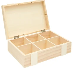 Online Rico Design Holz-Kiste / Aufbewahrungsbox mit 6-facher Einteilung