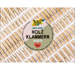 folia Holzklammern Jumbo Pack "Naturel"