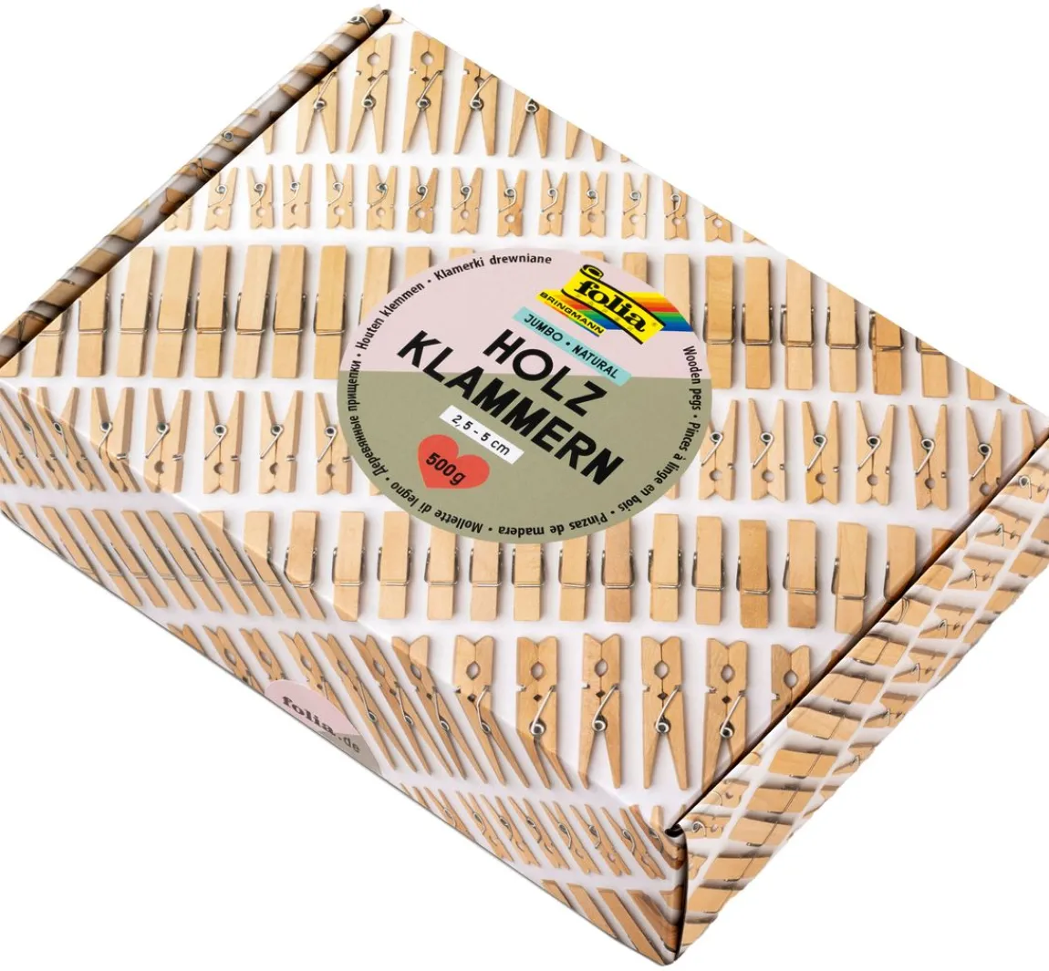folia Holzklammern Jumbo Pack "Naturel"