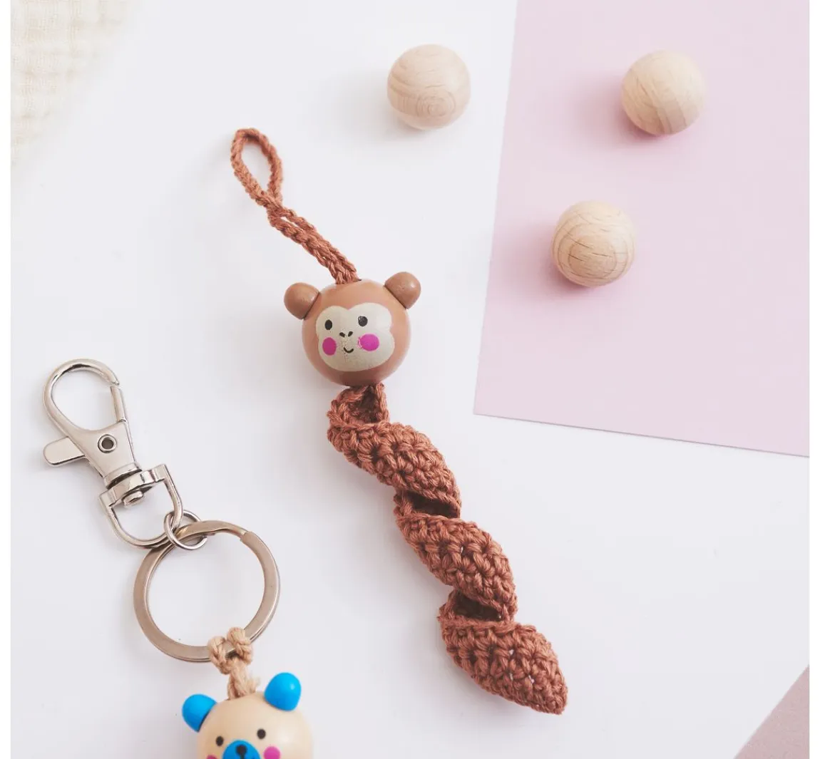 Clearance folia Holzkugeln mit Gesicht "Cute Animals"
