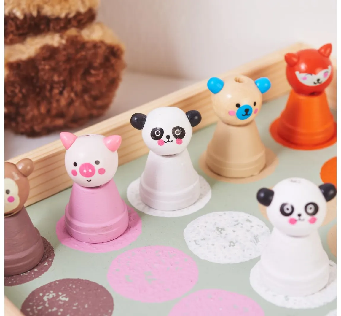 Clearance folia Holzkugeln mit Gesicht "Cute Animals"
