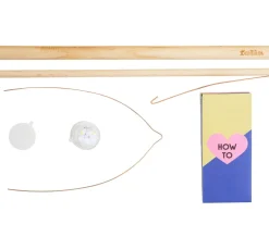 New folia Holz-Laternenstab inkl. Drahtbügel + 1 LED Licht