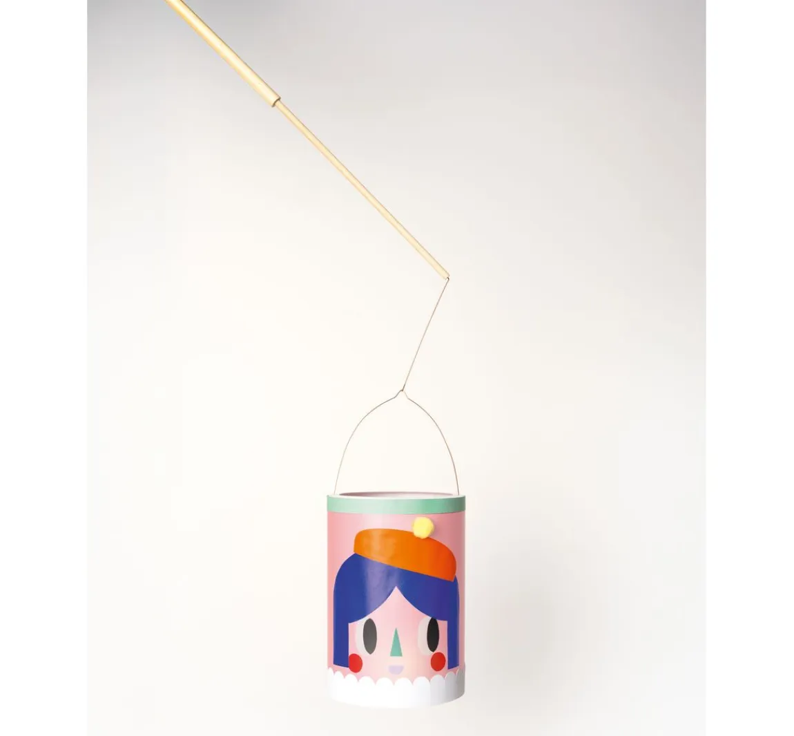 New folia Holz-Laternenstab inkl. Drahtbügel + 1 LED Licht