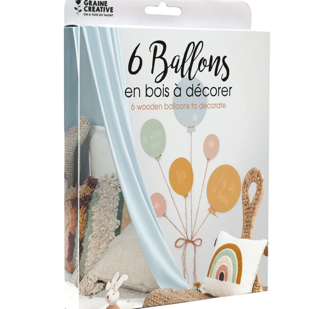 Sale Graine Creative Holz-Luftballon, 6er Set