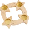 Discount ohne Marke Holz-Metall-Adventsring "Sterne", zum Zusammenstecken