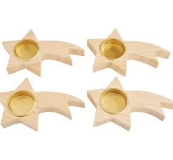 Discount ohne Marke Holz-Metall-Adventsring "Sterne", zum Zusammenstecken