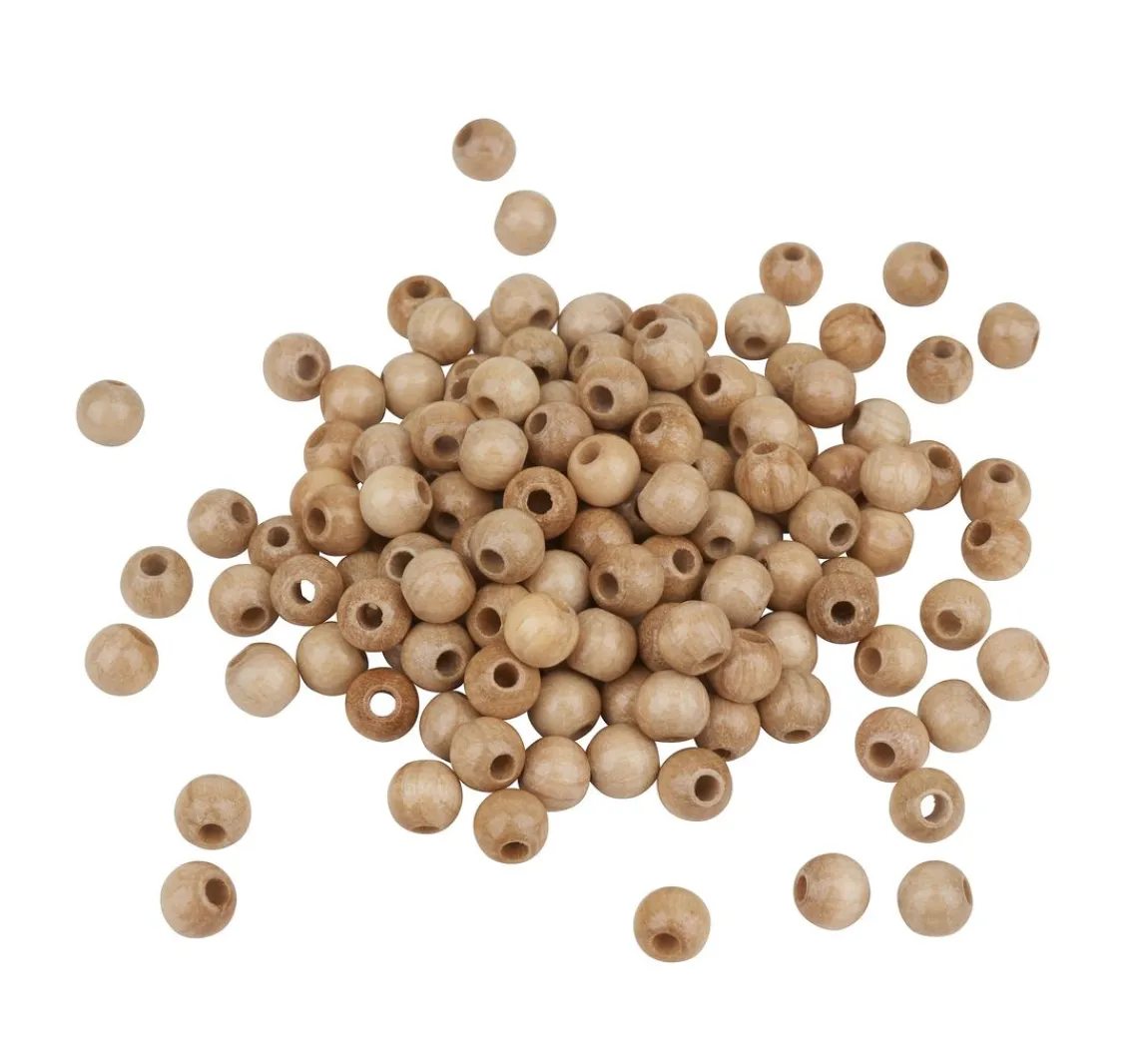 Discount KNORR prandell Holzperlen, Ø 6mm, ca. 125 Stück