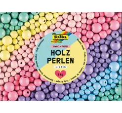 Online folia Holzperlen Jumbo Pack "Pastell"