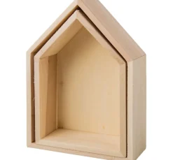 Hot Rayher Holz-Rahmen "Häuser - Breit", 2er-Set