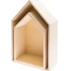 Discount Rico Design Holzregal "Haus", 2er-Set