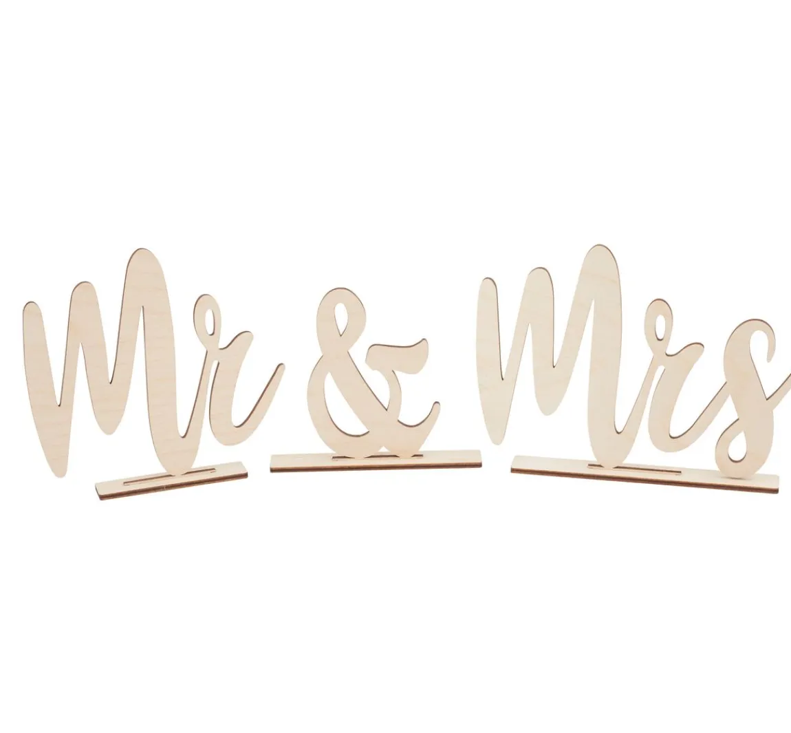 New Rayher Holz-Schriftzug "Mr & Mrs"