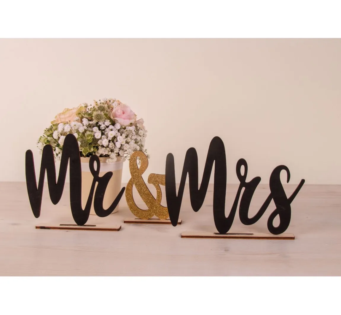 New Rayher Holz-Schriftzug "Mr & Mrs"