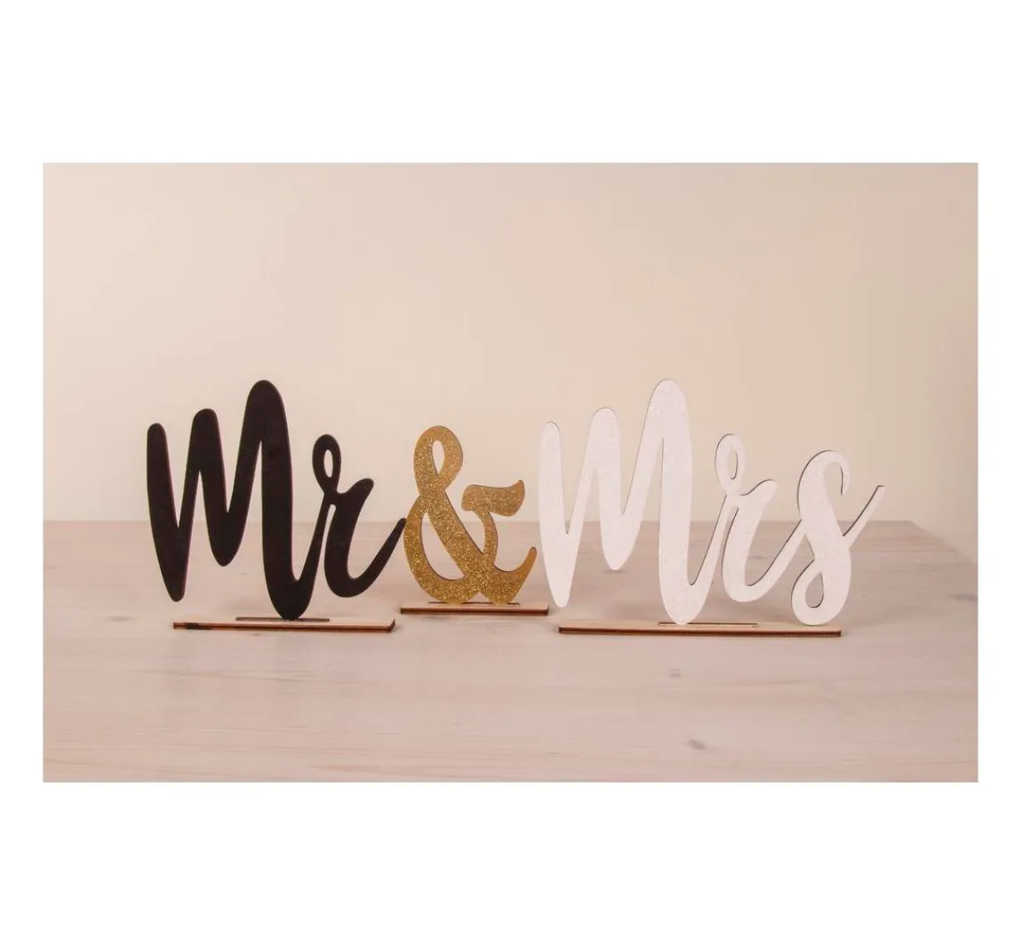 New Rayher Holz-Schriftzug "Mr & Mrs"