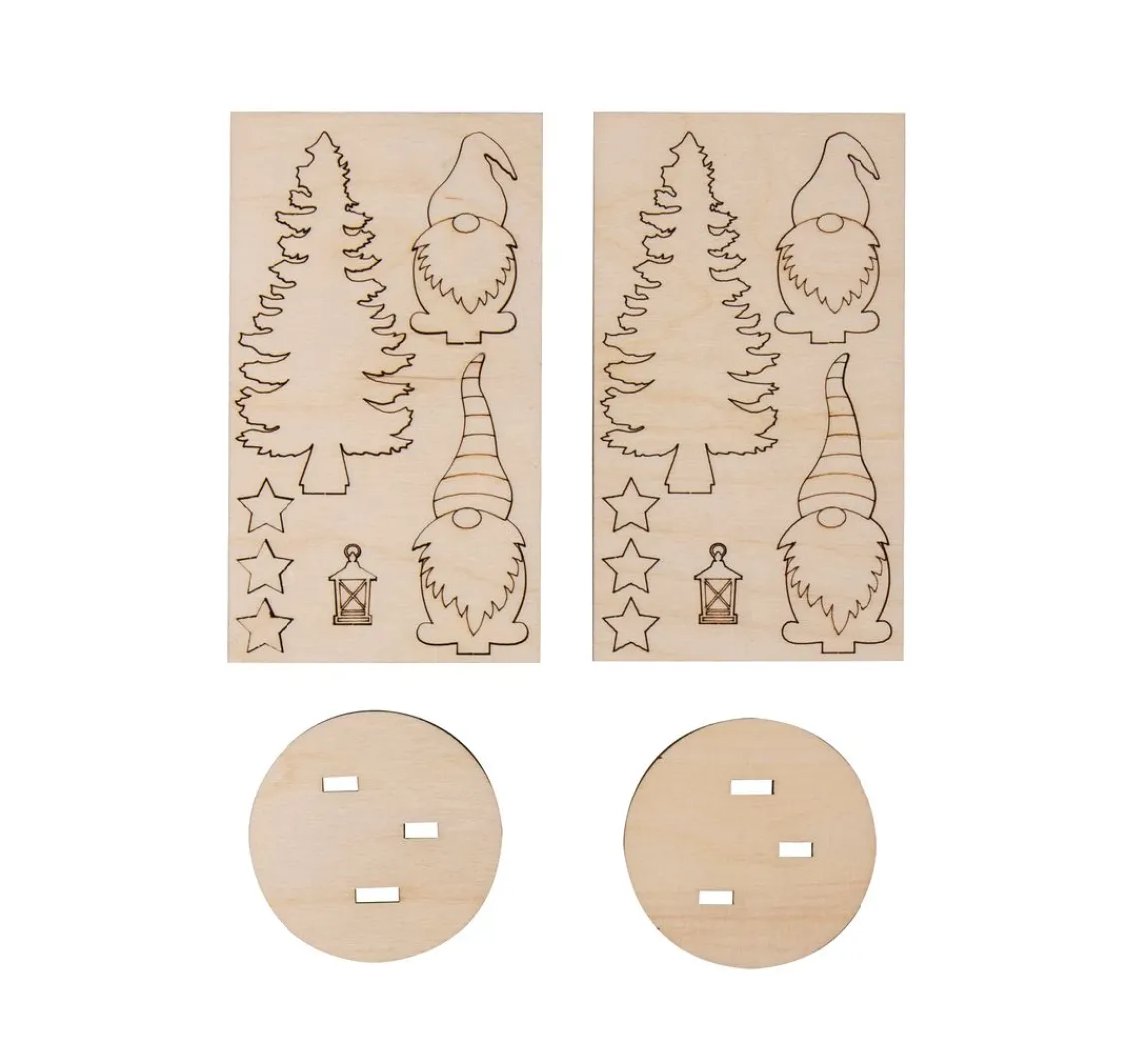 Rayher Holz-Steckmotiv "Wichtel mit Tanne"