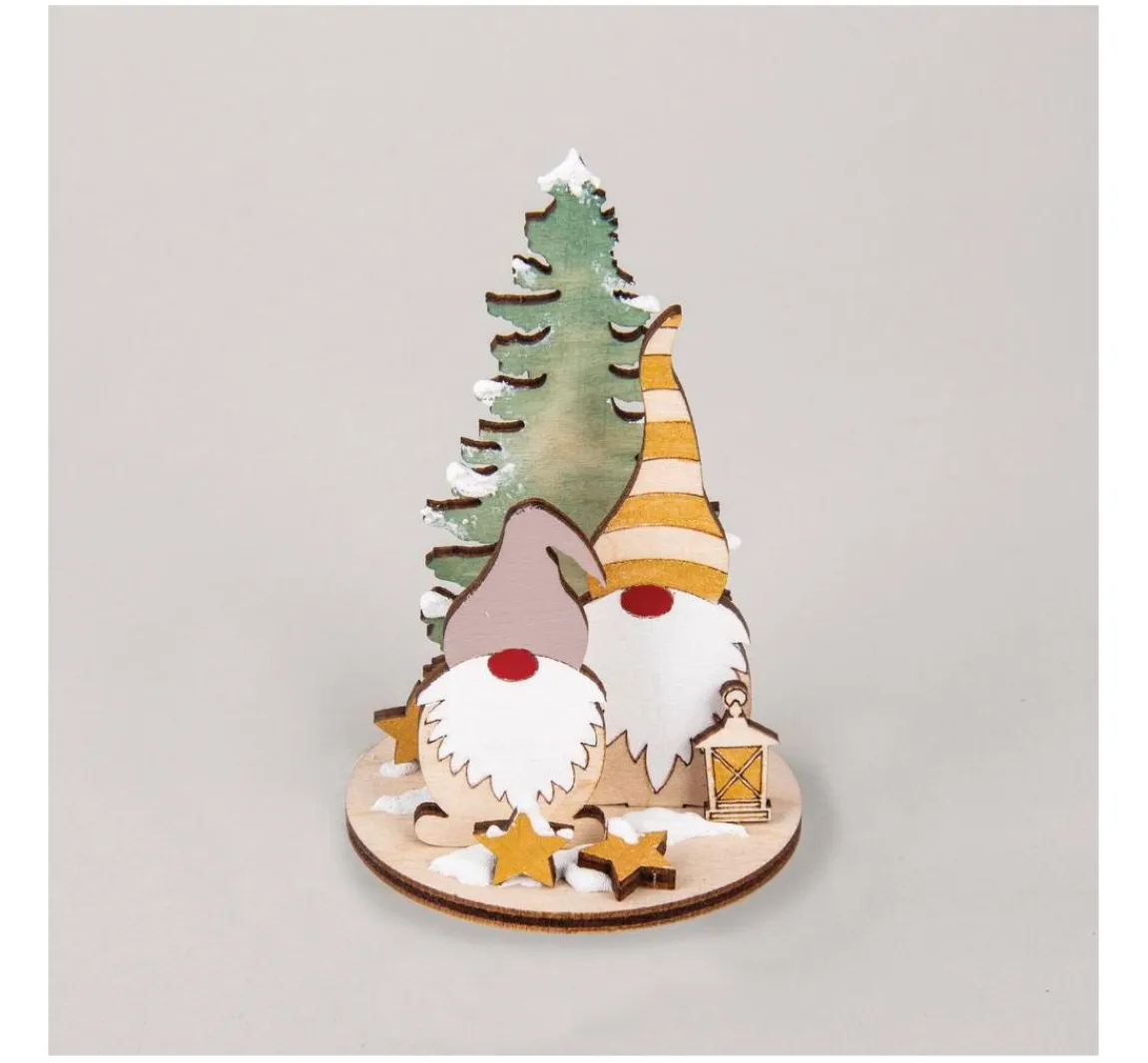 Rayher Holz-Steckmotiv "Wichtel mit Tanne"