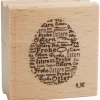Clearance blau in gelb Holzstempel "Frohe Ostern"
