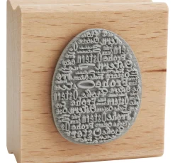 Clearance blau in gelb Holzstempel "Frohe Ostern"
