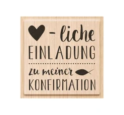 Online Heyda Holzstempel "Herzliche Einladung Konfirmation"