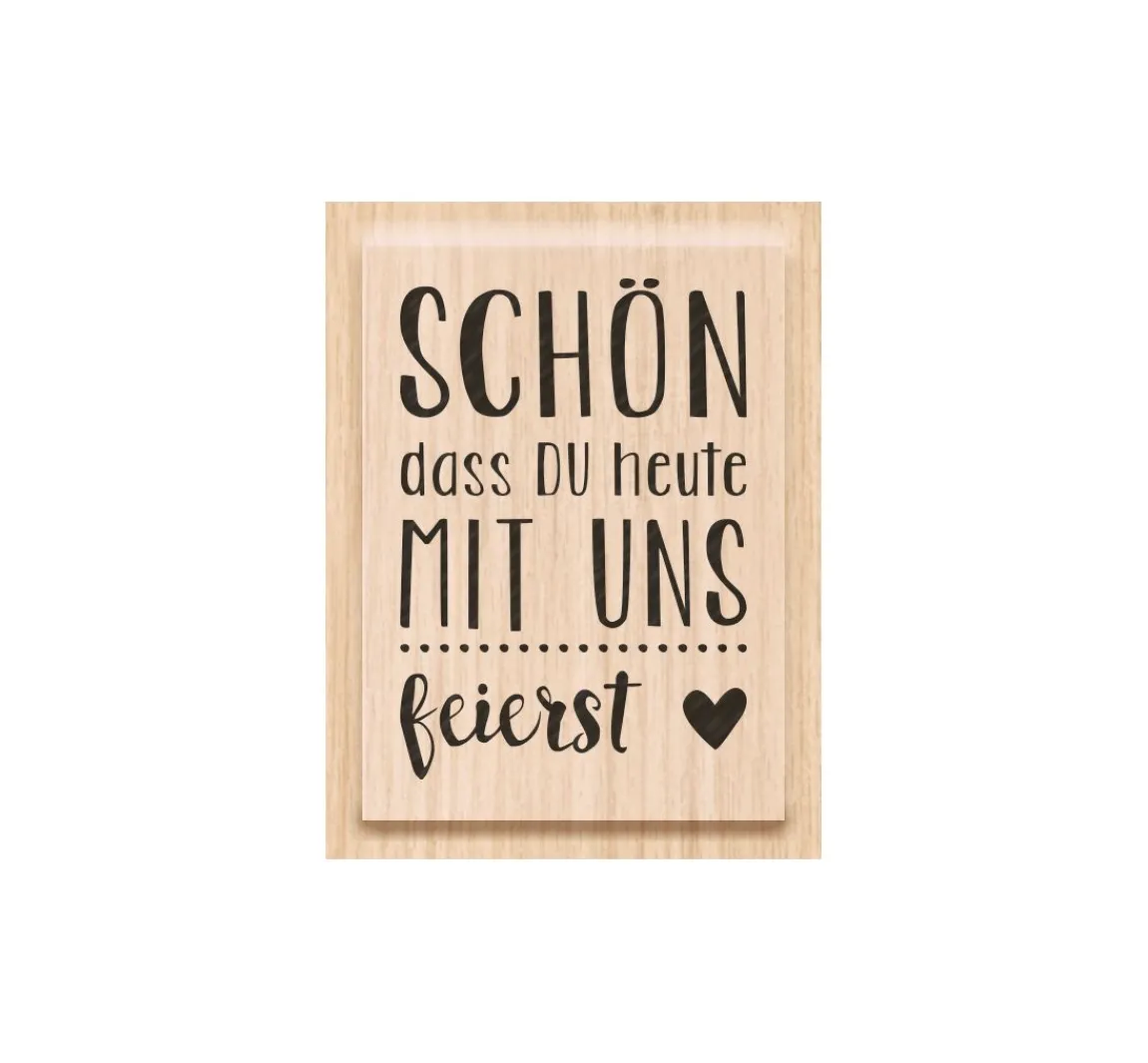Outlet Heyda Holzstempel "Schön, dass du heute mit uns feierst"