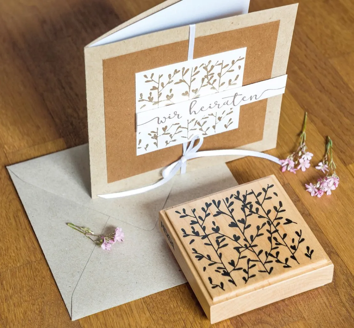 Best Heyda Holzstempel "Wir heiraten"