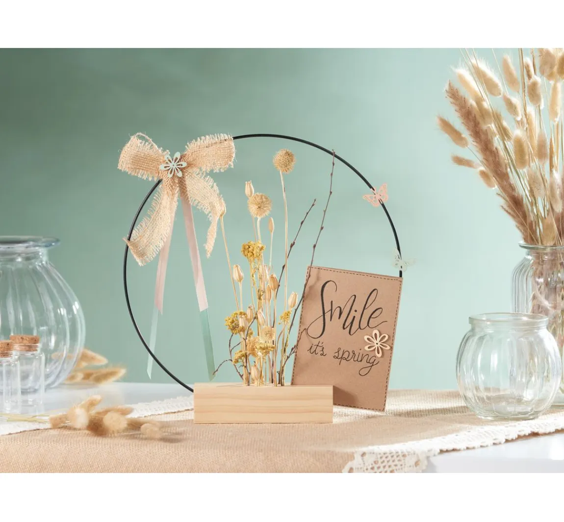 New HALBACH Holzständer für Trockenblumen und Dekoring