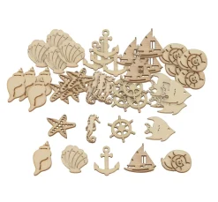 Sale Papermania Holz-Streuteile "Maritim", 45 Stück