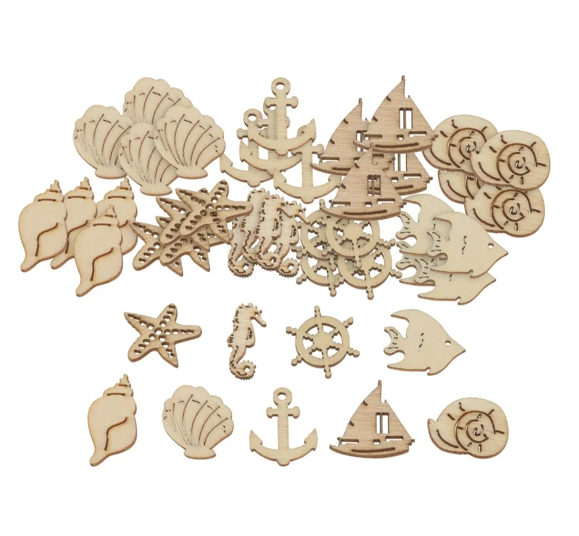 Sale Papermania Holz-Streuteile "Maritim", 45 Stück