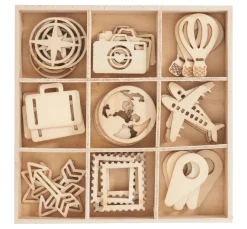 Sale Papermania Holz-Streuteile "Reise"
