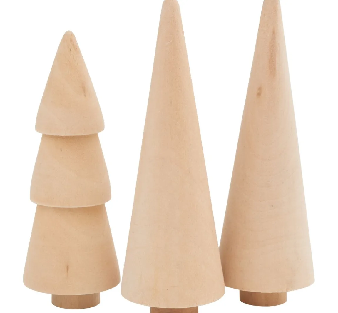 New Rayher Holz-Tannen, 3er-Set