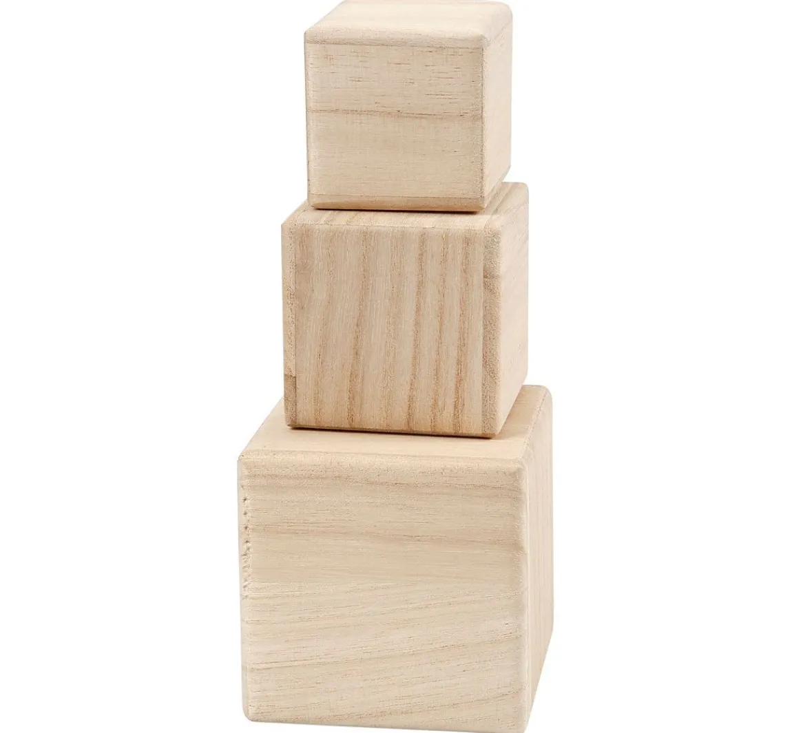 Hot creativ company Holzwürfel, 3er-Set