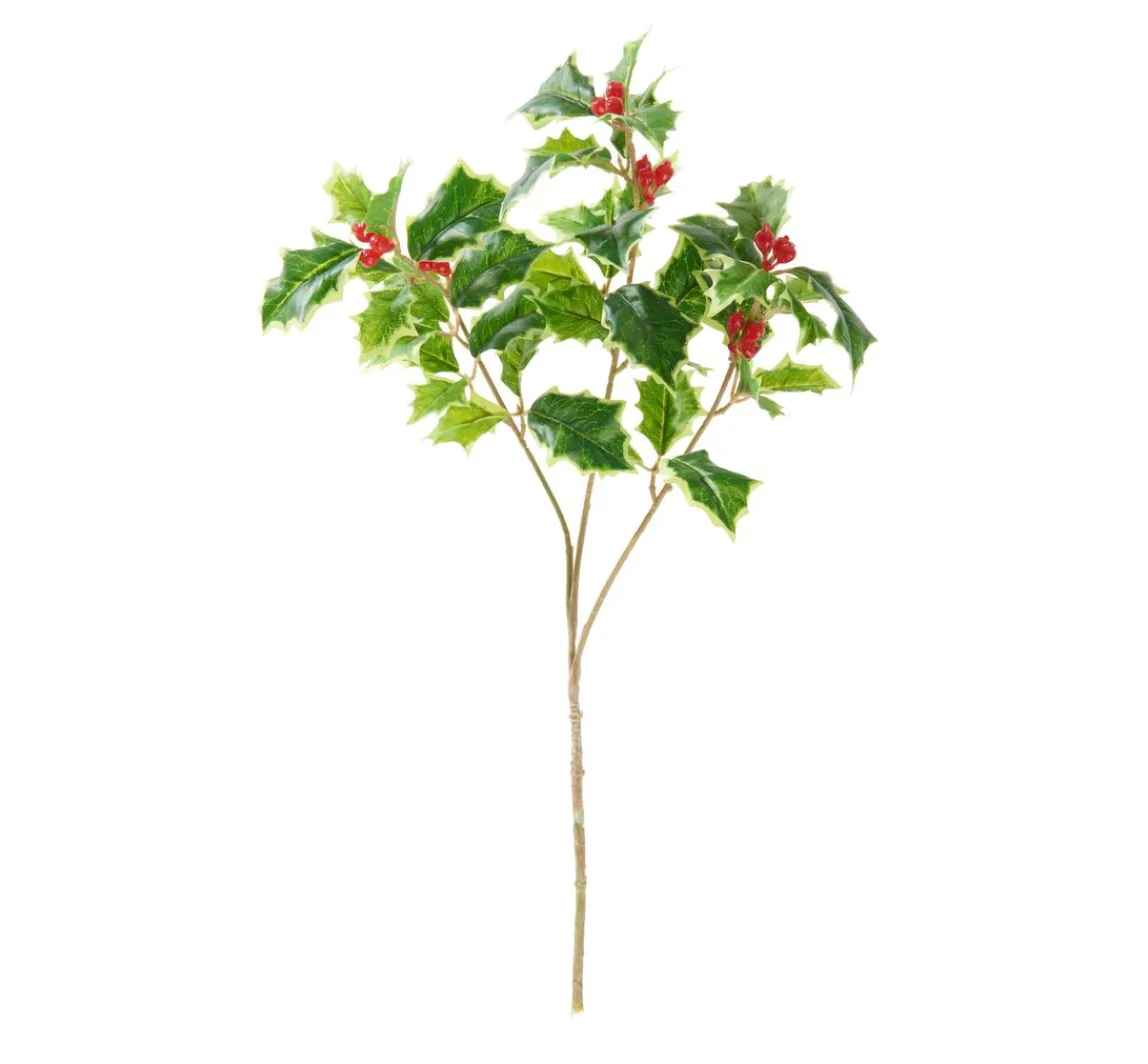 Online DPI Ilex Zweig "Green" mit Beeren, L 40 cm,