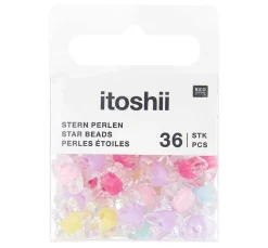 Discount Rico Design itoshii Perlen-Set "Sterne Transparent mit Farbeinzug"