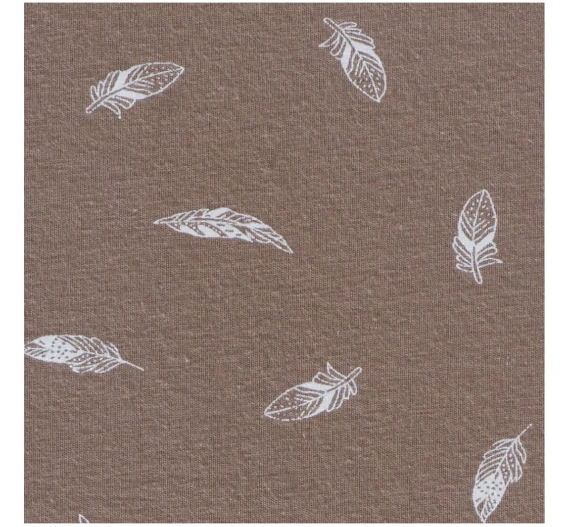 Online VBS Marktplatz Jersey-Stoff "Federn Taupe"