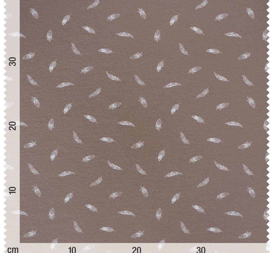Online VBS Marktplatz Jersey-Stoff "Federn Taupe"