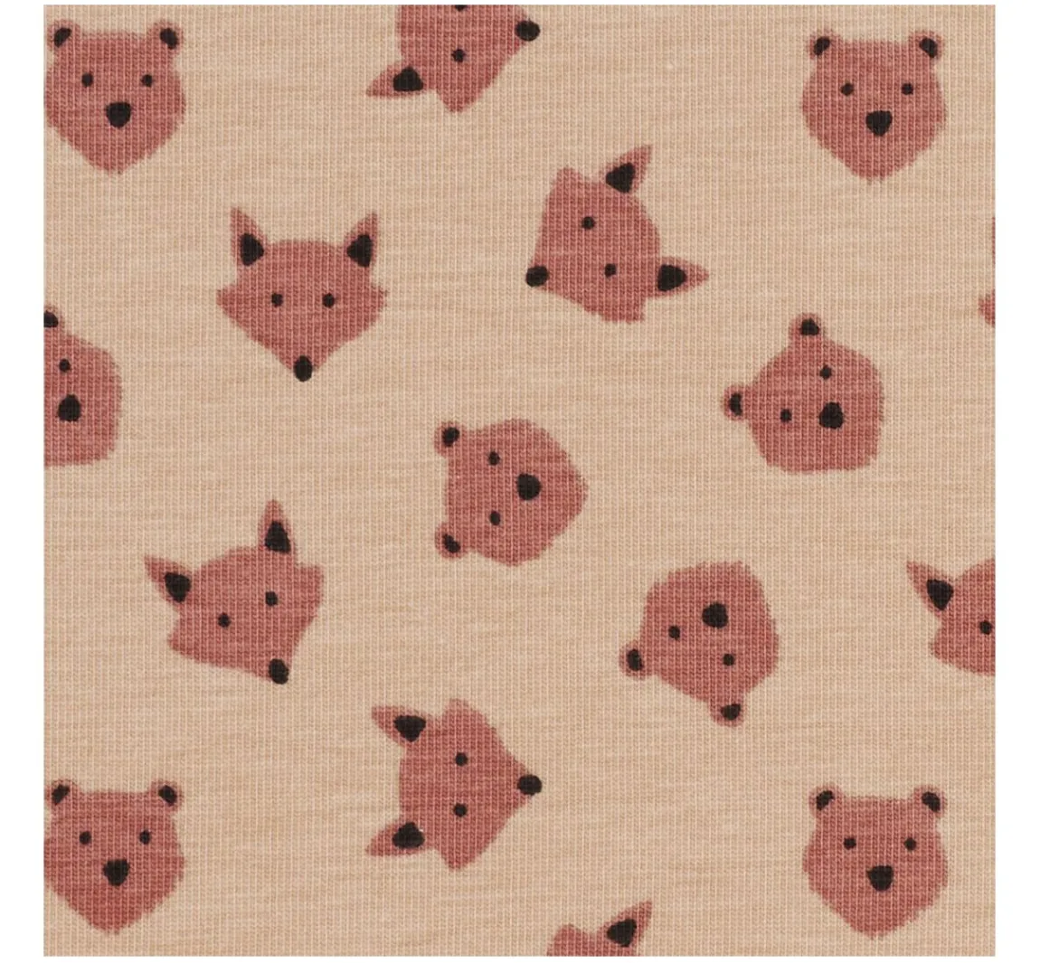 Clearance VBS Marktplatz Jersey-Stoff "Fuchs und Bär"