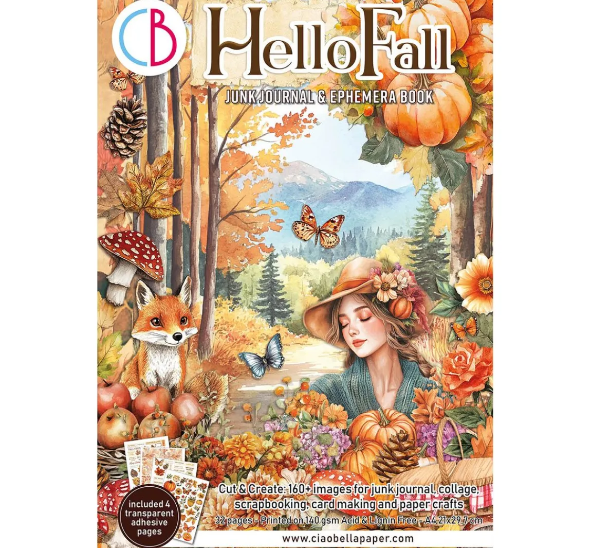 Sale Ciao Bella Junk Journal & Ephemera Book "Hello Fall"